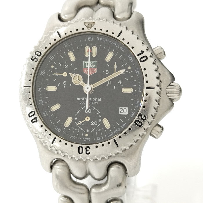 (used)【中古】TAG Heuer セルクロノグラフ プロフェッショナル 200m 腕時計 SS ブラック文字盤 クォーツ CG1110-0