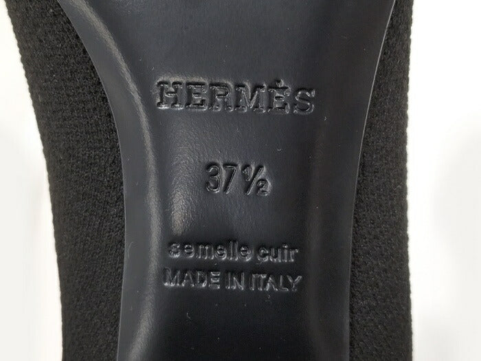 【中古】HERMES ブーツ フォンテーヌ60 ニット ブラック 表記サイズ 37 1/2 <イズミヤ広陵店>