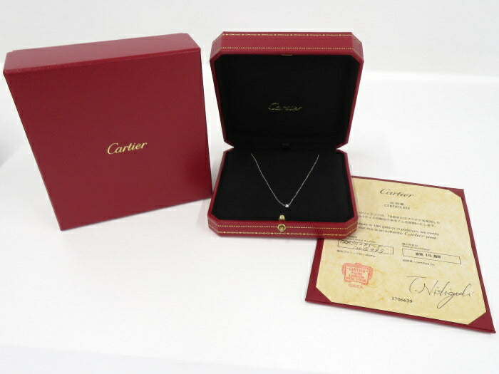 (used)【中古】Cartier ディアマン レジェ ドゥ カルティエ ネックレス 750WG K18WG ホワイトゴールド 1PD ダイヤモンド  CRB7224515 約2.2g 