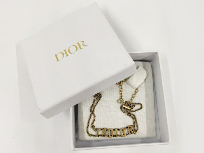 【中古】Christian Dior JA DIORロゴ チョーカー ネックレス メッキ ゴールド <イオンモール鶴見緑地店>