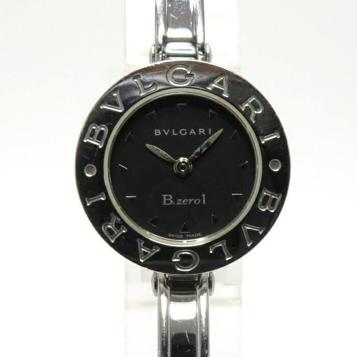 【中古】BVLGARI B-ZERO1 バングルウォッチ クオーツ腕時計 ステンレススチール ブラック文字盤 シルバー SS BZ22S <初芝店>