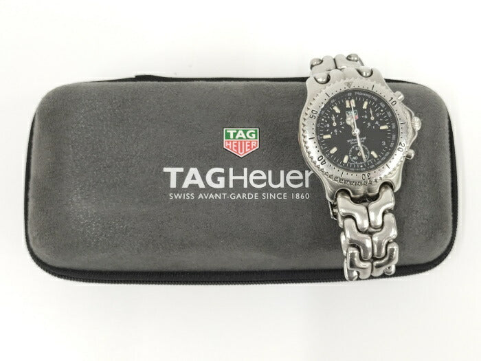 (used)【中古】TAG Heuer セルシリーズ クロノグラフ プロフェッショナル メンズ 腕時計 クオーツ SS ブラック文字盤 CG1110