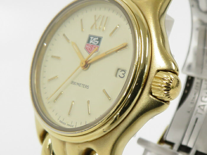 【中古】TAG Heuer セルシリーズ デイト クオーツ SS アイボリー文字盤 S04.713M