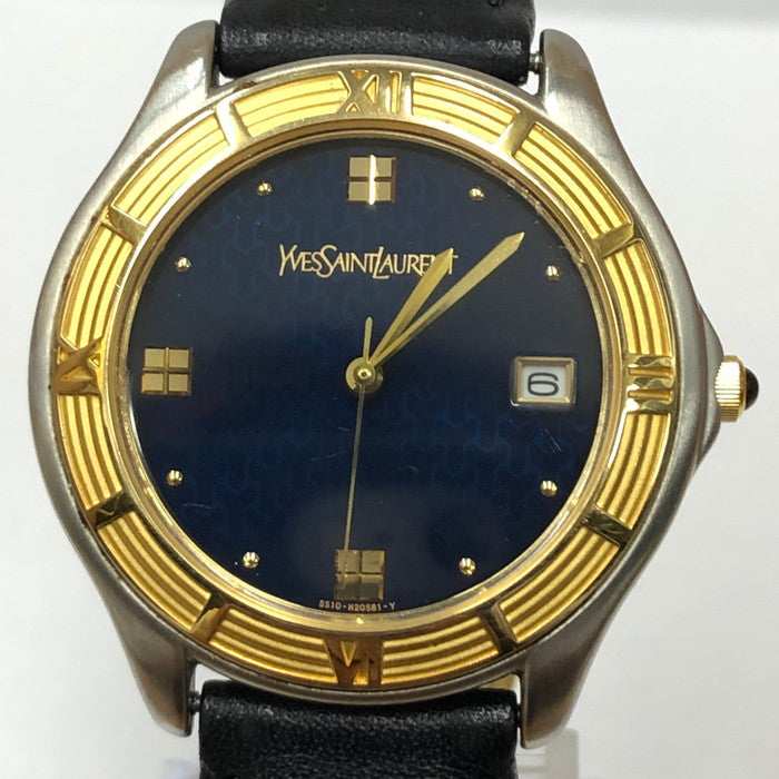 used)【中古】Yves Saint Laurent メンズ 腕時計 5510-H11984 ブラック ネイビー [jgg] u0026lt;岩 –  ジャングルジャングル