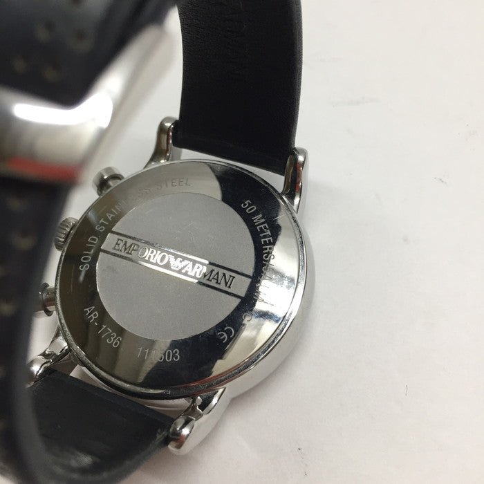 (used)【中古】EMPORIO ARMANI メンズ 腕時計 AR-1736 クオーツ SS レザー [jgg] <滋賀草津店>