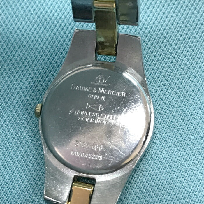 (used)【中古】BAUME&MERCIER 腕時計 クオーツ SS GP ホワイトシェル文字盤 MV045203 [jgg] <イズミヤ広陵店>