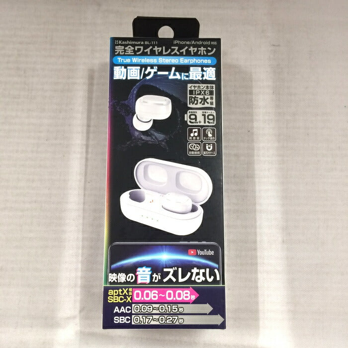(used)【中古】kashimura 完全ワイヤレスイヤホン Bluetooth5.1 ホワイト BL111 [jgg] <守口店>