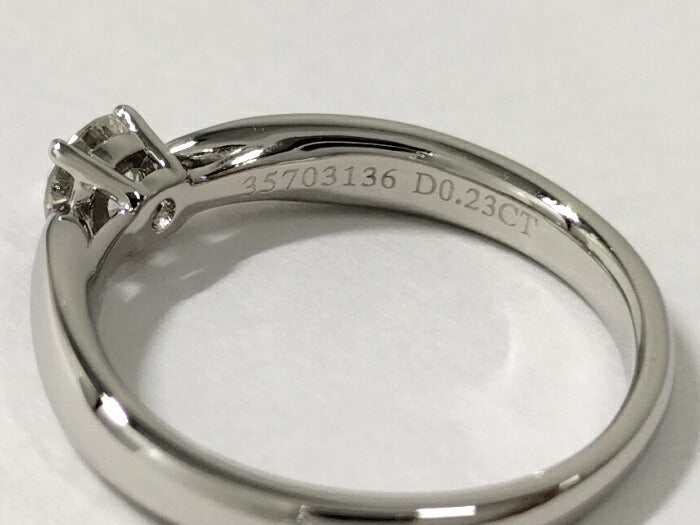 (used)【中古】Tiffany＆Co. ソリティア ハーモニーリング Pt950 プラチナ ダイヤモンド D0.23ct 約5号 約3.3g