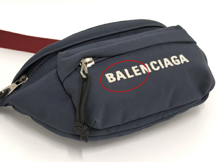 (used)【中古】BALENCIAGA ベルトバッグ ナイロンキャンバス ネイビー 569978