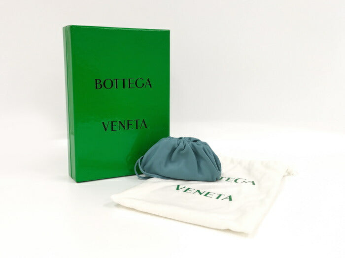 (used)【中古】BOTTEGA VENETA ミニザポーチ レザー エメラルドグリーン 585852